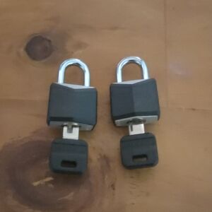 Black Travel Padlock with Removable Key - Pack of 2